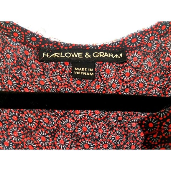 Harlow & Graham Sleeveless Distressed Boho Red Liberty Floral Blouse S - Picture 3 of 10